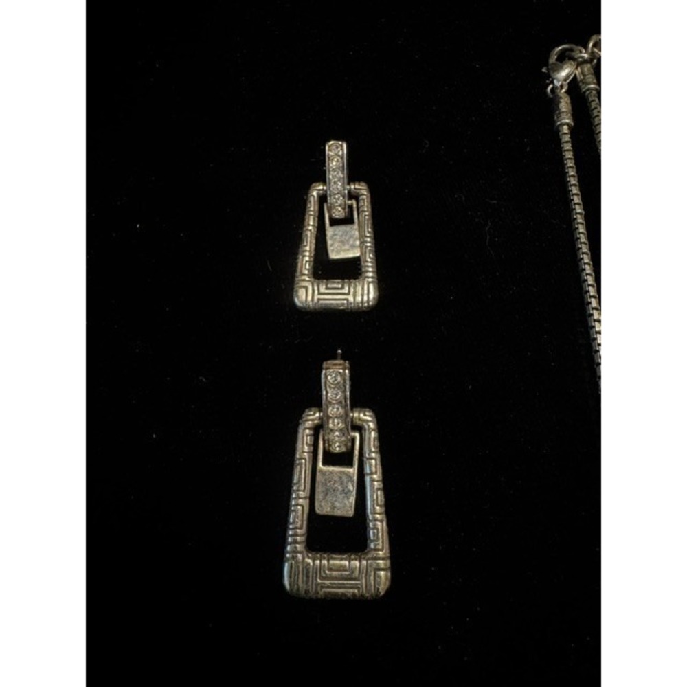 Vintage Brighton Modernist Nexus Rectangle Link Bracelet and Earrings